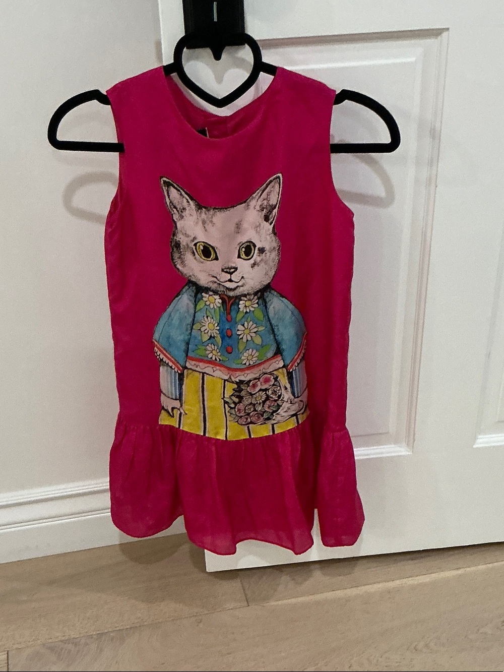 Gucci Girls' Hot Pink Cat Graphic Tank Dress